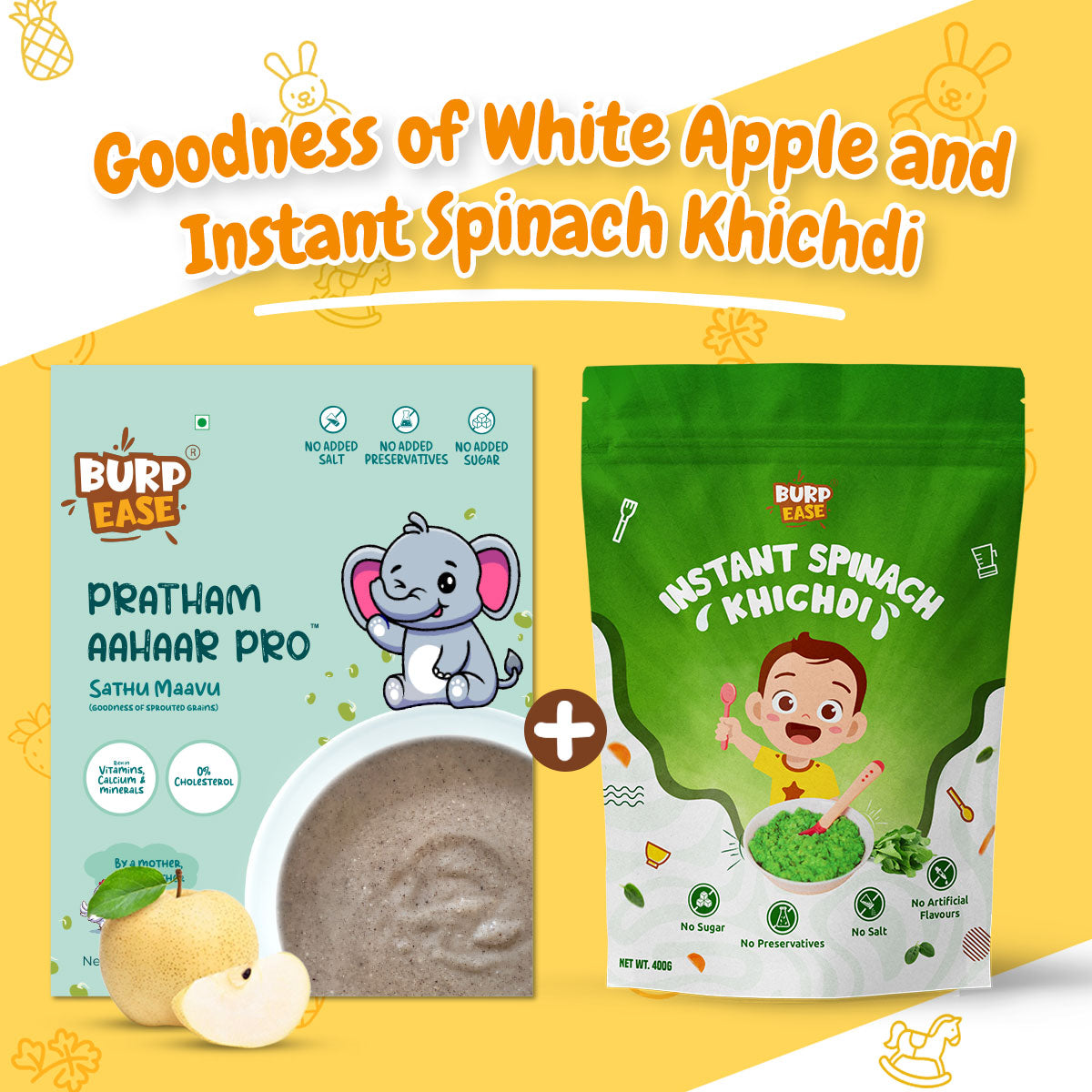 Apple and spinach khichdi