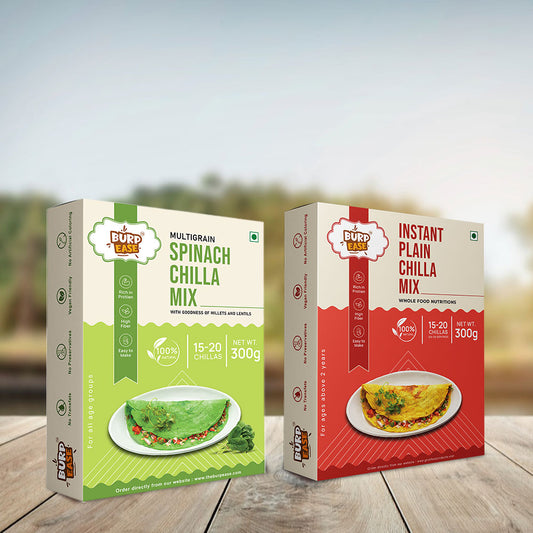 Spinach & Plain Chilla Mix Combo (300Gms + 300Gms)