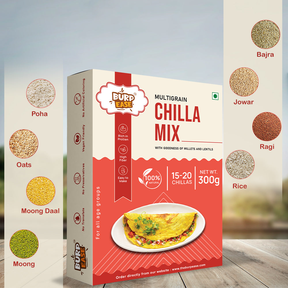 Combo Of 2 Plain Chilla Mix and Get 1 Plain Chilla Mix Free- 300gm+300gm+300gm