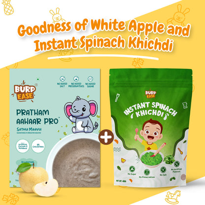 Apple and spinach khichdi