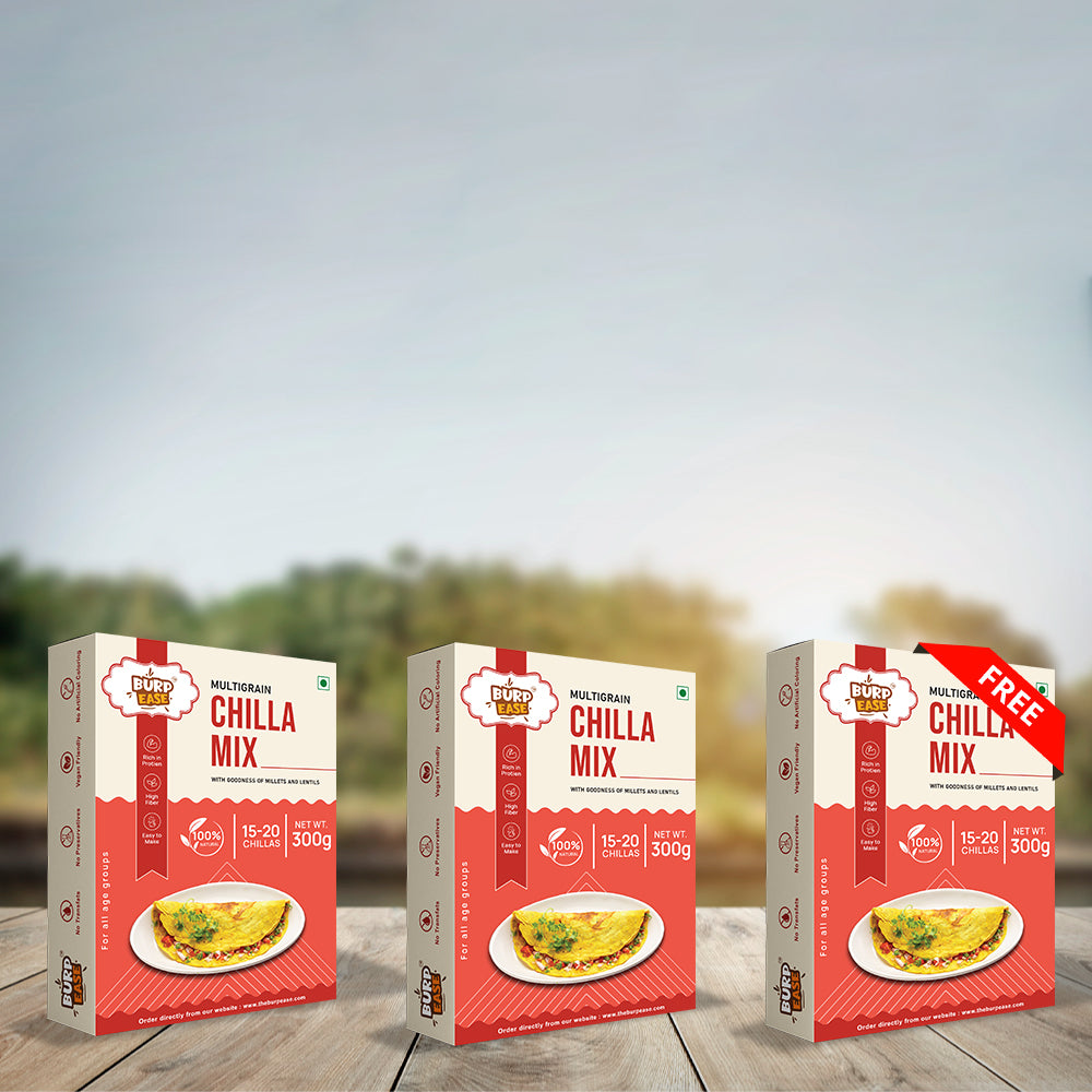 Combo Of 2 Plain Chilla Mix and Get 1 Plain Chilla Mix Free- 300gm+300gm+300gm