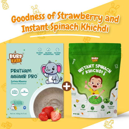 Strawberry and spinach khichdi