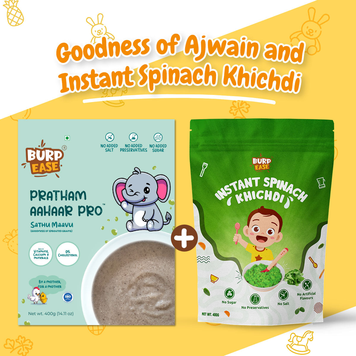Ajwain and spinach khichdi