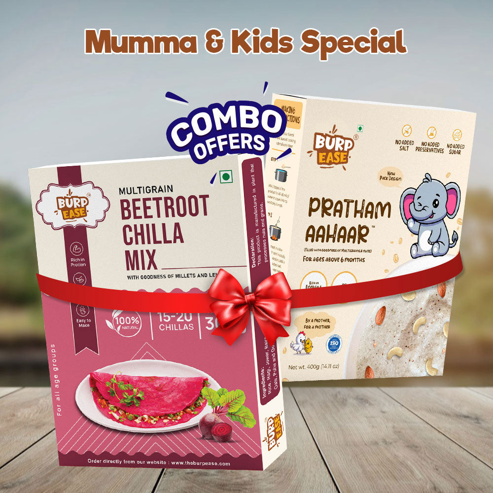 Mumma Kid Healthy Duo -  Pratham Aahar &  Flavour chilla -400gm + 300gm